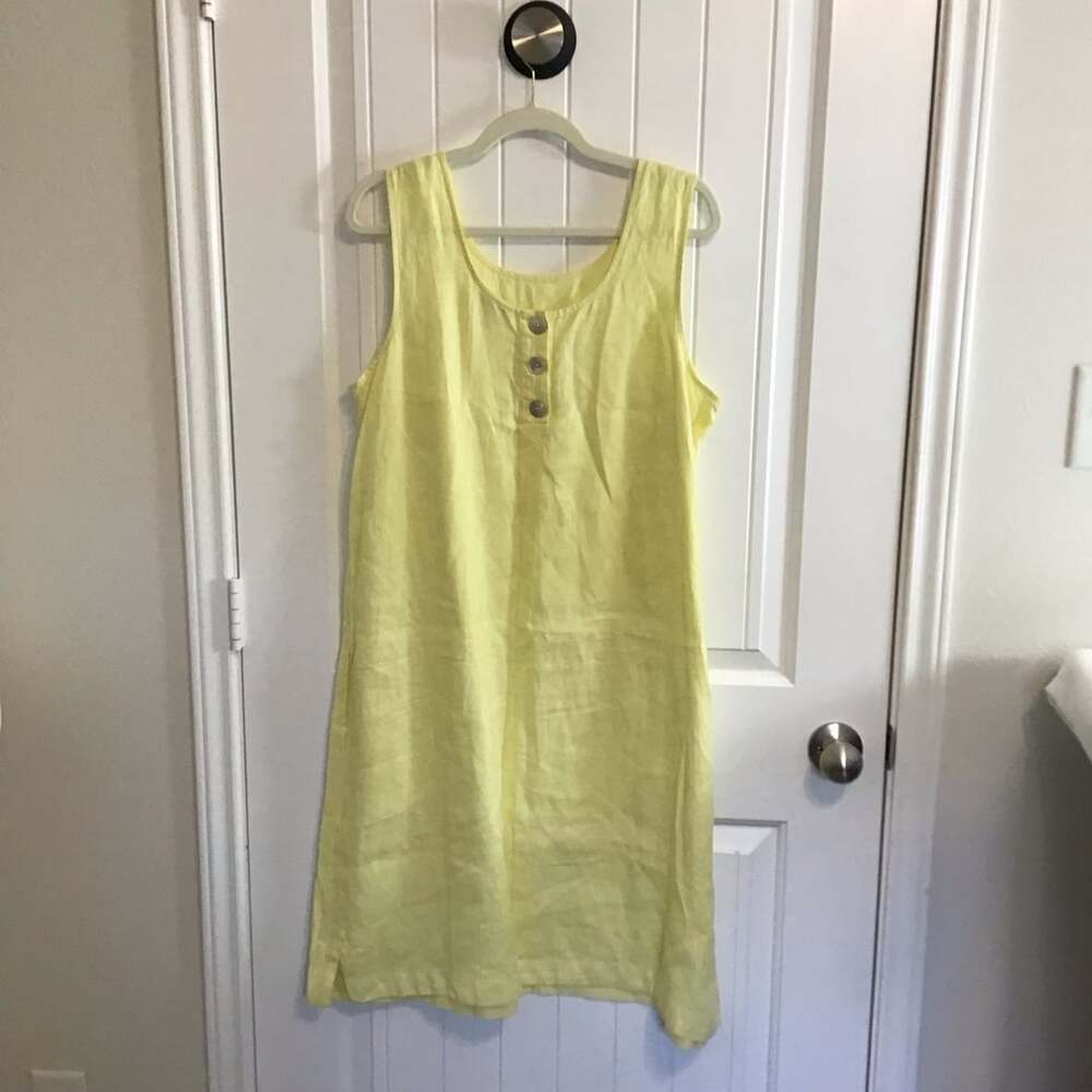 J. Jill Love Linen Sleeveless A-Line Shift Dress, Pockets, Large Tall - Picture 2 of 11